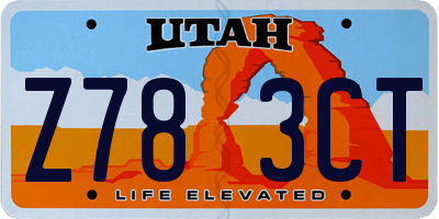 UT license plate Z783CT