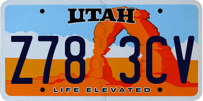 UT license plate Z783CV
