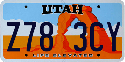 UT license plate Z783CY