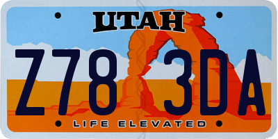 UT license plate Z783DA