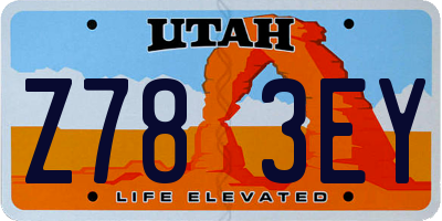 UT license plate Z783EY