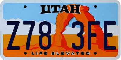 UT license plate Z783FE