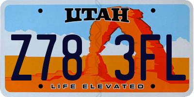 UT license plate Z783FL