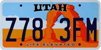 UT license plate Z783FM