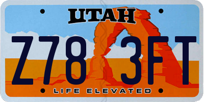 UT license plate Z783FT