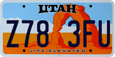 UT license plate Z783FU