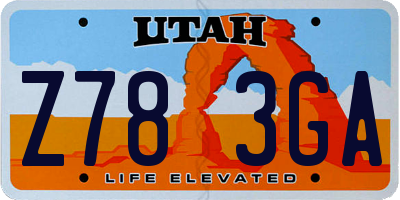 UT license plate Z783GA