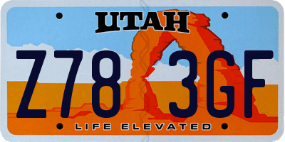 UT license plate Z783GF