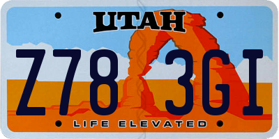 UT license plate Z783GI