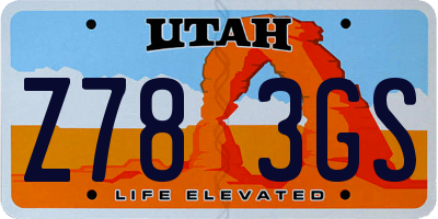 UT license plate Z783GS