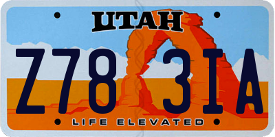 UT license plate Z783IA