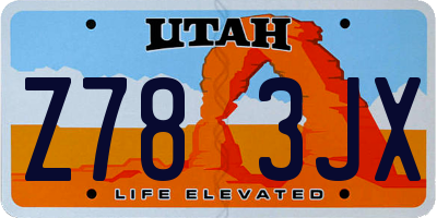 UT license plate Z783JX