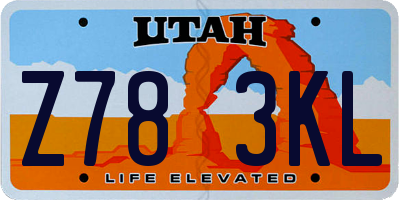 UT license plate Z783KL