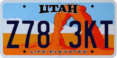 UT license plate Z783KT