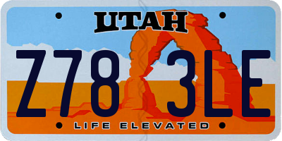 UT license plate Z783LE