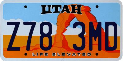 UT license plate Z783MD