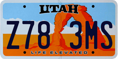 UT license plate Z783MS