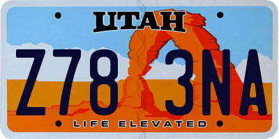 UT license plate Z783NA