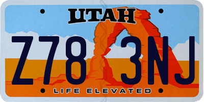 UT license plate Z783NJ