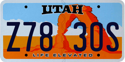UT license plate Z783OS