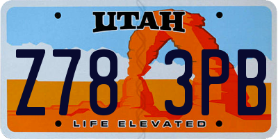 UT license plate Z783PB