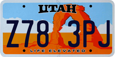 UT license plate Z783PJ
