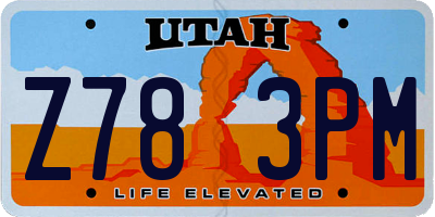 UT license plate Z783PM