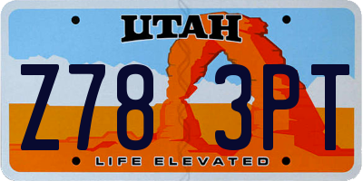 UT license plate Z783PT