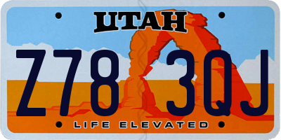 UT license plate Z783QJ