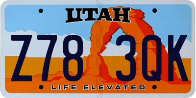 UT license plate Z783QK