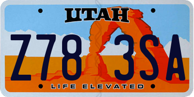 UT license plate Z783SA