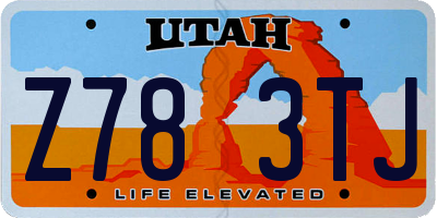 UT license plate Z783TJ
