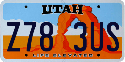 UT license plate Z783US