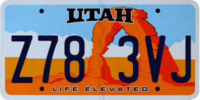 UT license plate Z783VJ