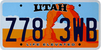 UT license plate Z783WB