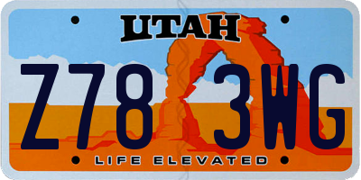 UT license plate Z783WG