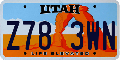 UT license plate Z783WN