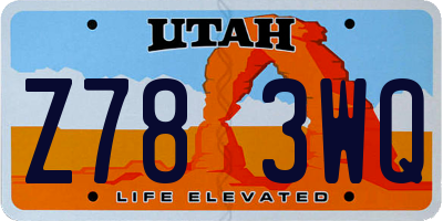 UT license plate Z783WQ