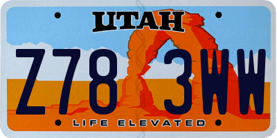 UT license plate Z783WW