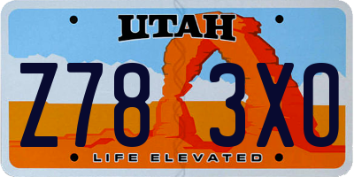 UT license plate Z783XO