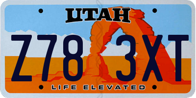 UT license plate Z783XT