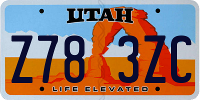 UT license plate Z783ZC