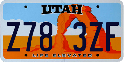 UT license plate Z783ZF