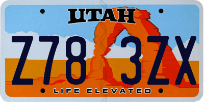 UT license plate Z783ZX