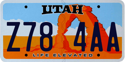 UT license plate Z784AA