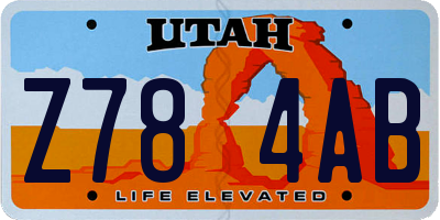 UT license plate Z784AB