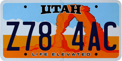 UT license plate Z784AC