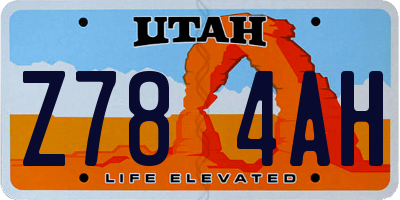 UT license plate Z784AH
