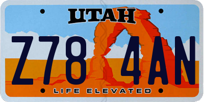 UT license plate Z784AN