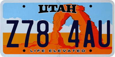 UT license plate Z784AU